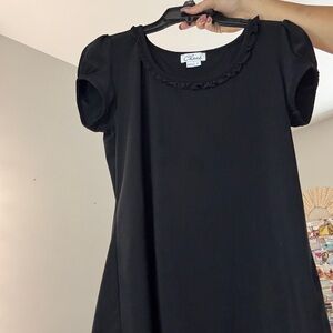 Chaus Black Ruffle Trim Blouse